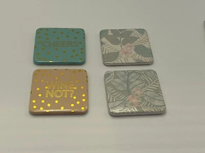 JUEGO DE 4 POSAVASOS DE CERÁMICA CHEERS Posavasos para bebidas de cóctel Regalo Foto 1 de 4