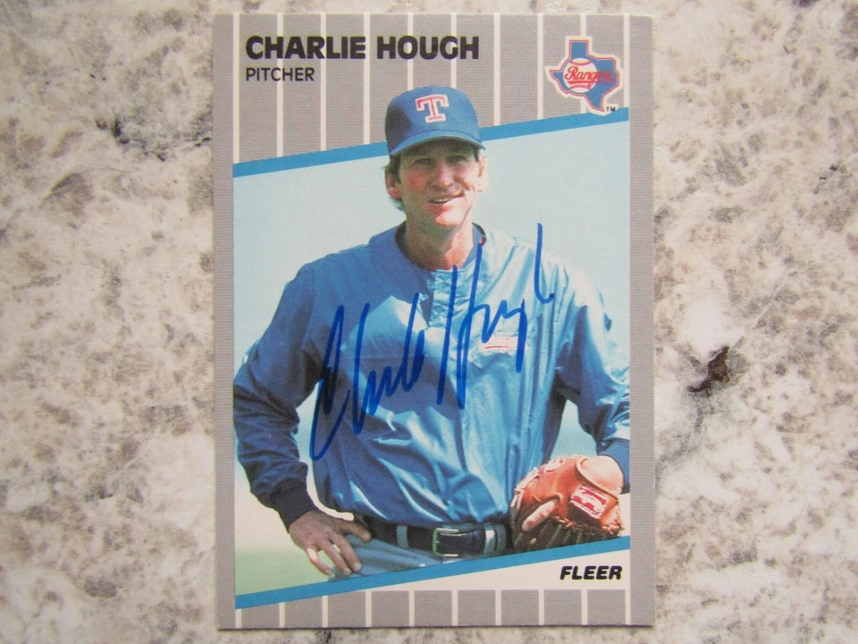 Rangers Charlie Hough Signed Autographed 1989 Fleer Mint - Image 1 of 1