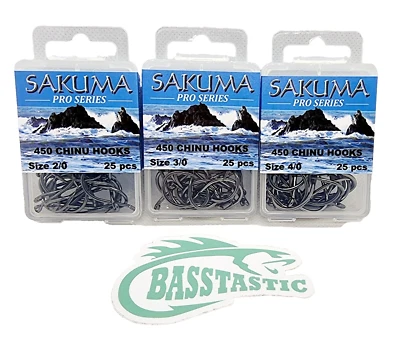 Sakuma 450 Chinu Pro Series Fishing Hooks - Box of 25 - Made In Japan — 第 1/2 张图片