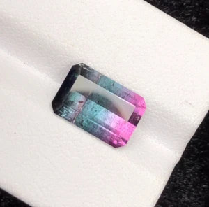 Mystic Mirage: 4ct Lavender Purplish Multicolor Tourmaline, Emerald Cut, Afghani - Picture 1 of 8