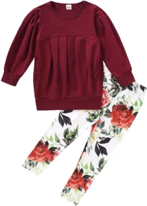 Ritatte Toddler Girls Clothes Winter Warm Long Sleeve Tops Long Pants Suit Kids - Picture 1 of 12