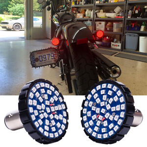 Red LED Turn Signals Brake Tail Lights 1157 For Harley Davidson Dyna Fat Bob