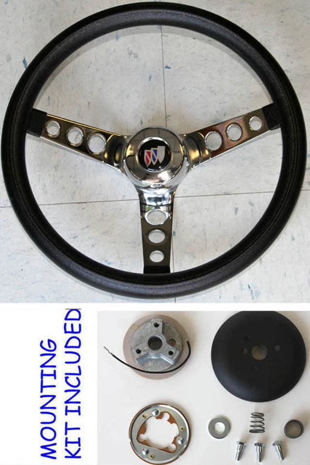 New! 1964-1966 Buick Skylark Gran Sport GRANT Black Steering Wheel 13.5" - Image 1 of 4