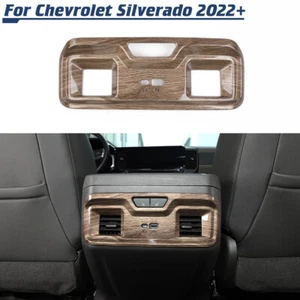 ✅Wood Grain Rear Air Vent Outlet Panel Cover Trim For Chevrolet Silverado 2022+ - Picture 1 of 13