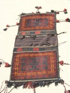 Sehr feine riesige Vintage Baluchi komplette Doppel Cargo Satteltasche PileBrocadeKilim - Bild 1 von 12