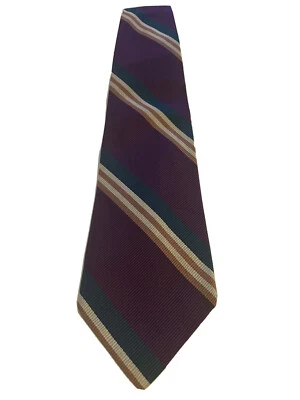 Vintage Nordstrom Robert Talbott Necktie Mens Purple  Tie Pure Silk USA Stripe - Image 1 of 4