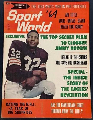 QUIOSCO 1964 REVISTA SPORT WORLD JIM BROWN CLEVELAND BROWNS EN PORTADA BONITO Foto 1 de 2