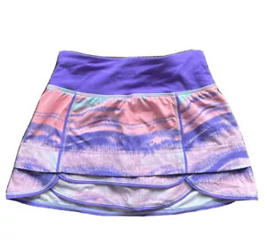 Ivivva Girls Cool On The Court Purple Print Skirt Size 10 - Picture 1 of 3
