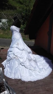 Brautkleid offwhite Schnürung Glitzer Steine Edel Gr. 38 Neu - Bild 1 von 8