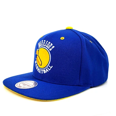 Gorra de baloncesto Mitchell & Ness Warriors clásica de madera dura gorra azul con cierre a presión Foto 1 de 4