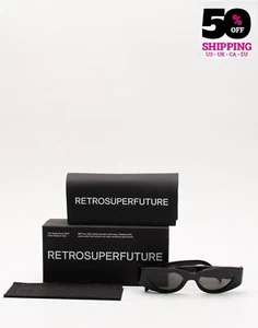UVP205€ RETROSUPERFUTURE Atena rechteckige Sonnenbrille schwarz HANDMADE in Italy - Bild 1 von 9
