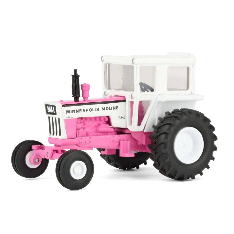 Tractor Spec Cast 1/64 rosa Minneapolis Moline G840 con ancho delantero y cabina SCT982 Foto 1 de 4