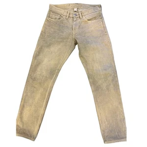 RRL Ralph Lauren Slim Fit Distressed Brown Jeans 30x30 Made in Japan F/S - Picture 1 of 6