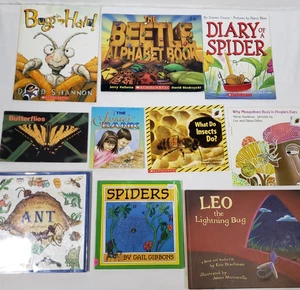 Kids Books About Bugs Lot Of 10 Insects Spiders Bee Homeschool Classroom Librar - Picture 1 of 12