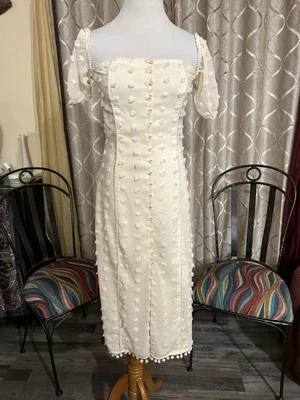 tularosa платье кремовый разделенный кромки маленький - Изображение 1 из 4