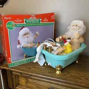 De Colección Telco Rub-A-Dub Navidad Papá Noel en Bañera Sonido y Movimiento 1995 FUNCIONA - Imagen 1 de 16