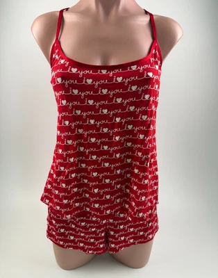 Calvin Klein Love You Estampado Cami Top y Corto PJ Conjunto de Ropa de Dormir Rojo S Nuevo con Etiquetas Foto 1 de 4