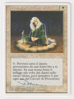 Signed Italian Circle of Protection: Blue Proof MP Artist Dameon Willich MTG AP! - Image 1 of 2