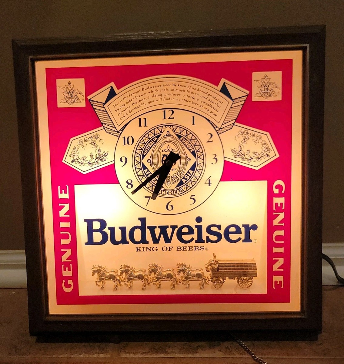 Budweiser Clydesdale Bar Clock | eBay Budweiser Clydesdale Bar Clock | eBay