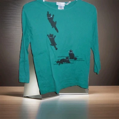 CAMISETA MANGA LARGA DISEÑO GATOS MUJER SOL MAÑANA TALLA PEQUEÑA Foto 1 de 3