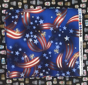 *OOP* Boy Scouts Cotton Quilt Fabric Stars and Stripes BTHY Kaufman #9144 - Picture 1 of 5