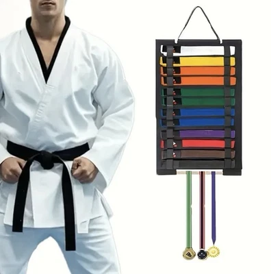 Martial Arts Belts Organizer Karate Belt Display Teakwondo Belts & medal Holder - Image 1 of 4