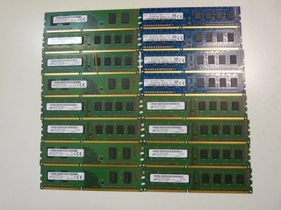32GB (16x2GB) PC3-12800u PC MEMORY, SK Hynix / Micron memory set - Image 1 of 4
