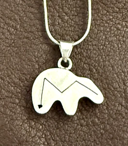 Sterling Indianer Navajo stilisiert Zick Zack Pfeil Bär Anhänger - Bild 1 von 9