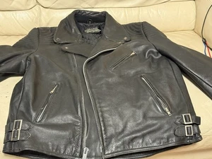 Vintage 80er HARLEY DAVISON SCHWARZE LEDERJACKE Gr. Large 52 - Bild 1 von 22