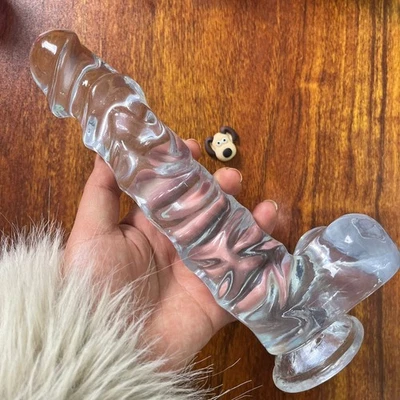 Máquina consoladora con ventosa de silicona realista enorme polla mujeres juguetes sexuales Dong grueso Foto 1 de 4