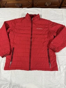 Columbia Puffer Jacket Women’s Large Red Insulated Omni Heat Outdoors Hiking - Picture 1 of 9