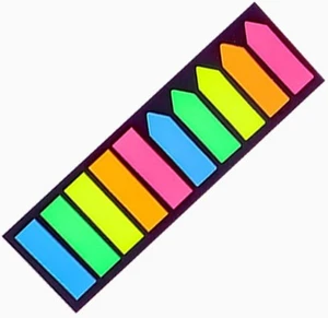 200 Pcs Sticky Notes Tabs – 2 Shapes Page Markers, Flags, Mini File Tabs - Afbeelding 1 van 8