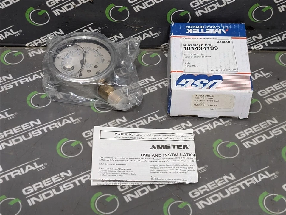 NUEVO EE. UU. Manómetro 165298LG 2-1/2" Lleno de Aceite 100 PSI/BAR Foto 1 de 3