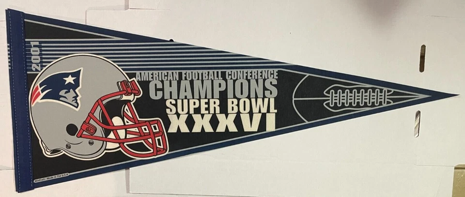 Banderín de campeones New England Patriots Superbowl XXXVI * Foto 1 de 1