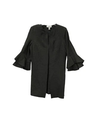 Blazer Joseph Ribkoff Tejido Mangas Volantes Frente Abierto Gris Cárdigan Estilo Chaqueta Foto 1 de 4