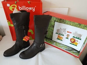 KINDER BILLOWY MÄDCHEN MITTELWADE FLACHER REISSVERSCHLUSS REITSCHULE BRAUN WINTERSTIEFEL UK 2 E34 - Bild 1 von 9