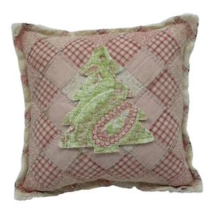 NEW Handmade Holiday Christmas Tree Pillow Vintage Quilt Vintage Chenille - Picture 1 of 7