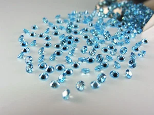 Swiss Blue Topaz Round Brilliant Cut 1.00mm-5.00mm Loose HIGH QUALITY Gemstones - Picture 1 of 5