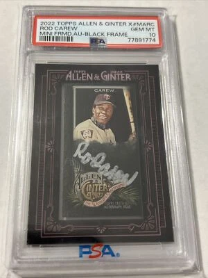 2022 Topps Allen and Ginter X Framed Mini Black Frame -Rod Carew /24-PSA 10! GEM - Image 1 of 4