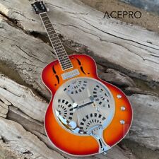 Cherry Sunburst Flame maple top Grote Dobro Resonator Steel Electric Guitar