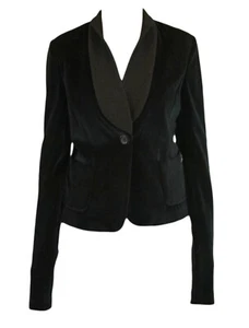 ICE ICEBERG Women's Black Comfort Velour Lounge Blazer US Size S NWT $440 - Picture 1 of 4
