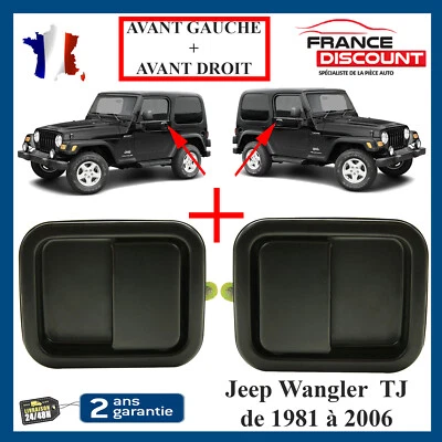 Poignée de Porte Avant Gauche Conducteur Droite Passager pour Jeep Wrangler YJ - Photo 1/4