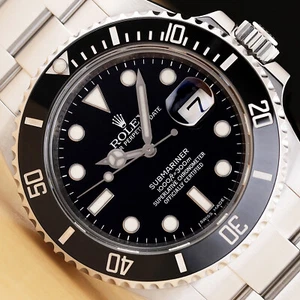 2015 CARD ROLEX MENS SUBMARINER DATE 116610LN CERAMIC STEEL BLACK 40MM WATCH - Picture 1 of 11