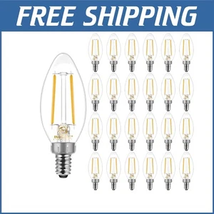 B10 Soft White LED Candelabra Bulbs E12, 500 Lumens, 24 Pack - Superior Dimming - Picture 1 of 9