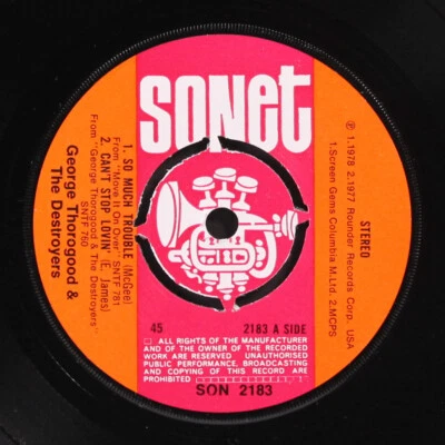 GEORGE THOROGOOD & DESTROYERS: so much trouble +3 SONET 7" EP 45 RPM - Image 1 of 2