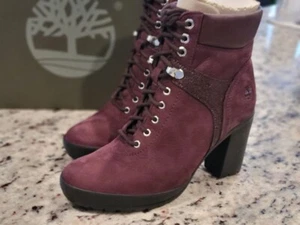 Timberland Camdale Boots Damen Gr. 7,5 Burgund Nubuk Schnürstiefeletten - Bild 1 von 12