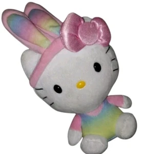 Ty 2013 Ostern Hello Kitty rosa Regenbogen Hasenohren 9 Zoll Plüschhase Sanrio Spielzeug - Bild 1 von 10