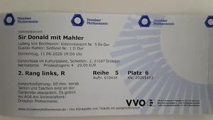 2 Tickets Dresdner Philharmonie, Beethoven Klavierkonzert Nr 5, Mahler Sinfonie1 - Bild 1 von 2