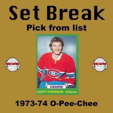 (HCW) 1973-74 O-Pee-Chee NHL Hockey Cards Set Break - Pick From List