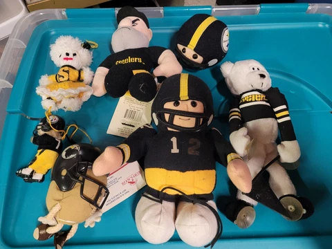 7pc lot vintage Pittsburgh Steelers plush mascot,ornament,window cling,craft Cover